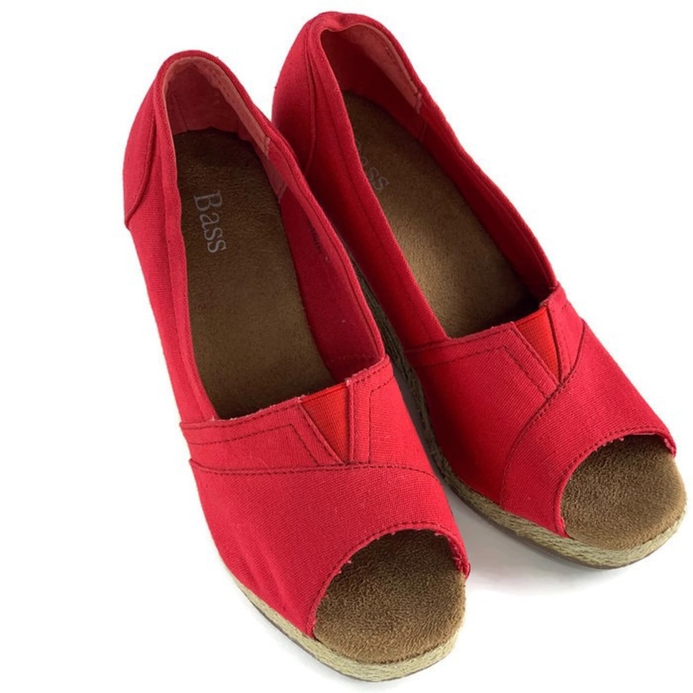 ❤️Bass- Rosemary Peep Toe Wedge Size 5.5 M